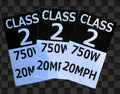 Class 2 E-bike Sticker (3 Pack)